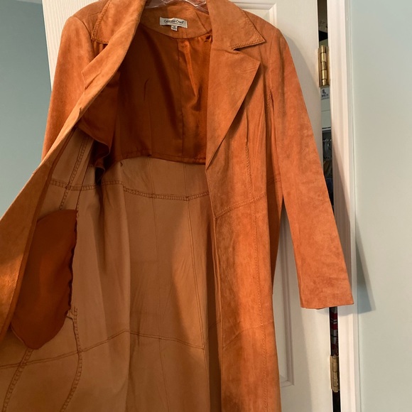 Coldwater Creek—Beautiful Coral/Peach color, suede light coat, like new. - Picture 2 of 3